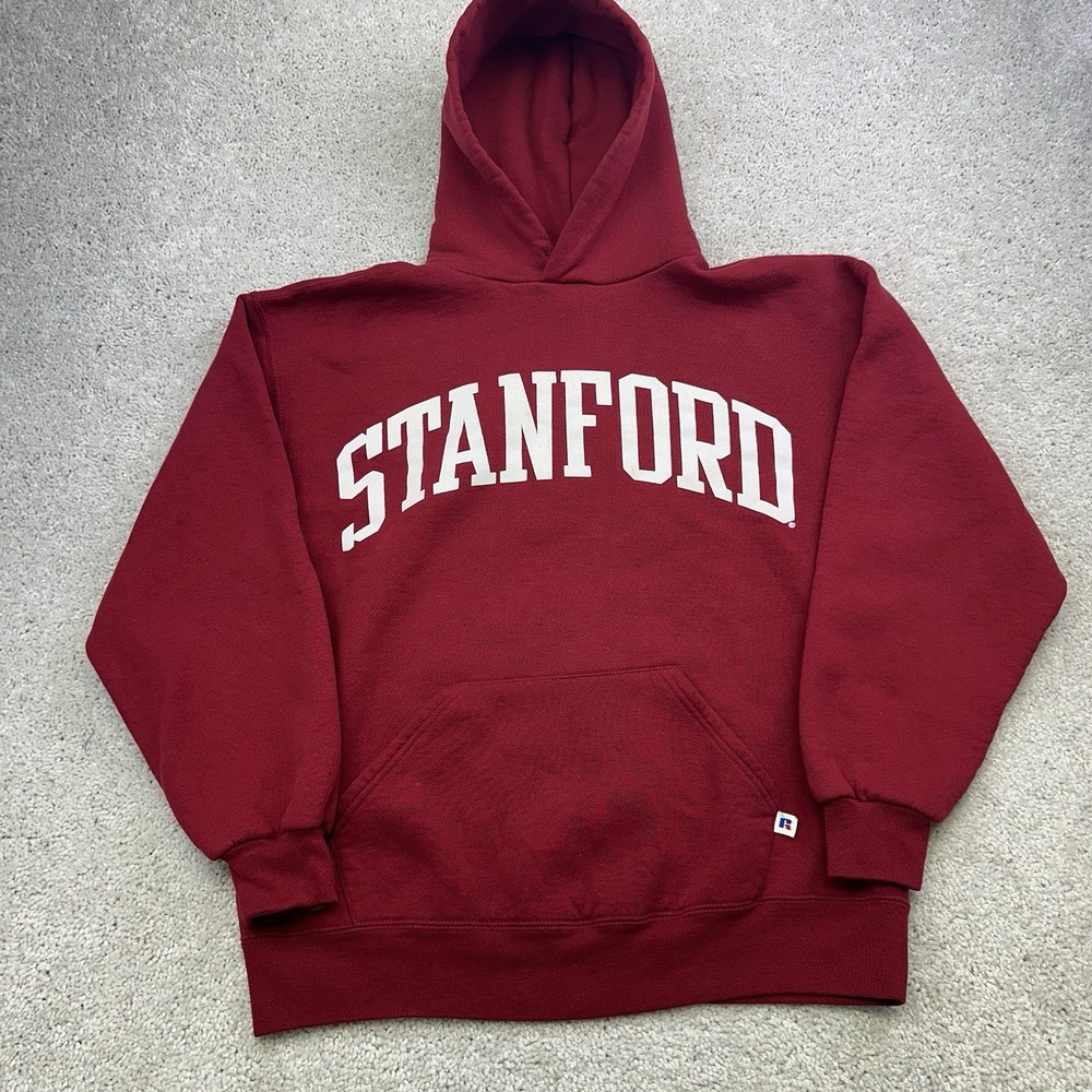 VTG Stanford Cardinal Hoodie Sweatshirt Mens Large Red Russell Athletic 90s USA